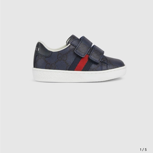 Gucci Blue and Red Sneakers with Velcro Closure